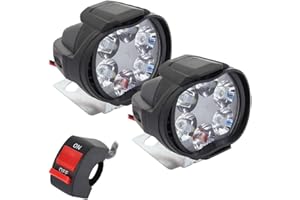 Beenle-Icey 2 unids luces adicionales motocicleta LED impermeable universal 6 LED faro de motocicleta conducción antiniebla lámpara proyector scooter proyector luces auxiliares con interruptor