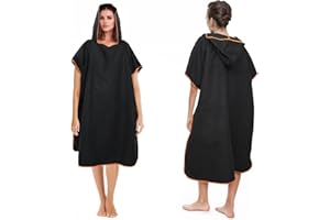PAMEIL Poncho de bain pour homme et femme, serviette poncho en microfibre, long porte-manteau avec capuche, idéal pour la plage, le surf