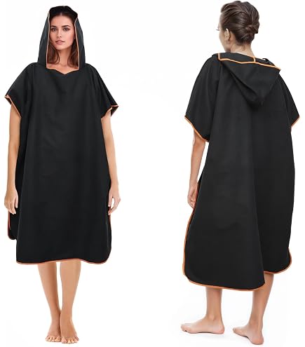 Poncho De Bain Microfibre Avec Capuche - 110x75 Cm, Motif Tortue, Pour Plage, Surf, Sauna