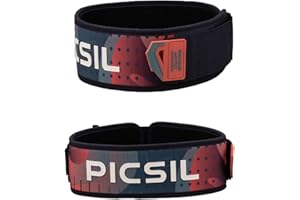 PICSIL - Cinturón Lumbar Recto Neopreno | Competición Powerlifting y Halterofilia | Hebilla Versátil y Tirador | Comodidad y Durabilidad | Diseñado para todo tipo de Atletas
