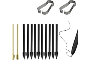 MAYDORHER Tips/Nibs Replacement for Remarkable 2, Durable Remarkable Pen Tips for Marker 2/1 Stylus Marker Pen Plus, Titanium + Plastic Nibs/Tips+Clip (2 Gold + 10 Black)