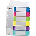 Leitz A4 12420000 Wow 1-6 Index, Pc-Printable, Extra Wide, Heavy Duty Plastic, Multicolour