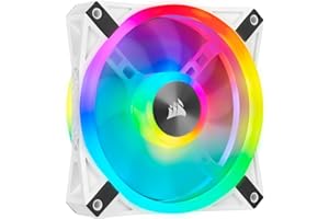 Corsair iCUE QL120 RGB, Ventilateur LED RGB PWM 120 mm (34 LED RGB Paramétrables Individuellement, Allant Jusqu’à 1 500 TR/Min, Faible Bruit) Simple Pack - Blanc