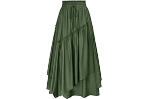 SCARLET DARKNESS Jupe trapèze de style Renaissance pour femme - Taille haute - Style vintage - Avec poches