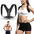 YOMYM Full Back Support Belts Posture Corrector with Soft Adjustable Elastic Braces for Pain Relief on The Top and Bottom of The Back for Men Women