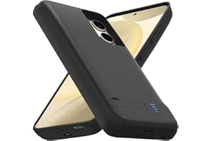 Giabuao Akkuhülle für Samsung Galaxy S24 (6,2"), 7000 mAh,Schlanke Wiederaufladbare Ladehülle, Erweiterte Ladehülle, Backup-Akkuladegerät,Tragbare Powerbank für Samsung Galaxy S24- Schwarz