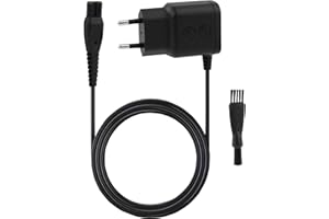 OUPDATE 15V 0.36A HQ8505 Chargeur Rasoir pour Philips HQ7100, HQ8170, HQ6425, QG3200, QG3300, QT4050, QT4070, PT710, PT715, Alimentation Tondeuses avec Brosse de Nettoyage, Câble de Charge avec Cordon 1M
