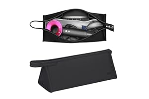 zCloud Travel Hair Dryer Bag, Storage Bag, PU Leather Travel Protection Bag, Suitable for Dyson Supersonic Hair Dryer and Dyson Airwrap Styler,Shark Flexstyle (Black-A)