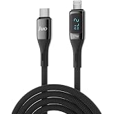 Juo 27W Dijital Led Ekranlı USB Type-C to Lightning iPhone iPad Hızlı Şarj ve Data Kablosu 1 Metre