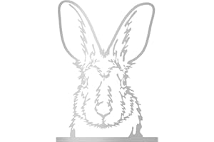 ‎FINEST FOLIA Finest Folia Aufkleber Peeking Animals Tiere Deko Sticker selbstklebend wasserfest für Auto Kühlschrank Laptop Koffer Autoaufkleber K151 (Silber, 07 Hase)