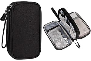 Hosoncovy Power Bank Case Electronic Accessories Organizer Bag Cable Organizer Bag USB Flash Drive Case External Hard Drive Case (Black)