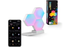 Cololight Hexagon Led Lights Voice App-Controlled, Work with Alexa, Google Home, Color Changing Night Lights, Pro Starter Kit for Gaming Setup Home Decoration (3-pc pro Starter kit)