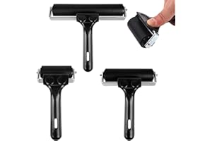 SNOWTAIN Schneespitze 3 Pcs Gummi Brayer Roller Pinsel,Art Craft Ölgemälde Tool Gummiwalze für Handwerk Kunst Reibwalze Bastelset Gummiwalze,2 Zoll 4 Zoll 6 Zoll