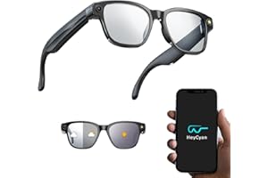 SINOTE'CA AI Smart Glasses con Telecamera 8MP, Occhiali Intelligenti con Lenti Fotocromatiche, Occhiali da Sole Bluetooth, Traduzione in Tempo Reale, Musica Open-Ear, Microfono Dual Noise Reduction