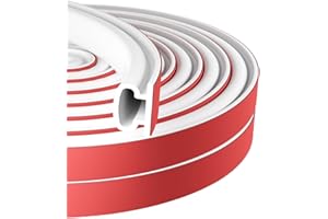 Joint Porte Fenetre Isolation et Phonique - Jobon Autocollant Joint Porte Entree Forme D, Joint Caoutchouc Porte Adhesif, Joint de Porte D'entrée, Bande Etancheite Porte Fenêtre (300CM, Blanc)