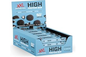 ‎XXL NUTRITION XXL Nutrition - High Protein Bar 2.0 - Proteinriegel, Protein Bar, Eiweißriegel, Protein Snack - Cookies & Cream - 20 pack