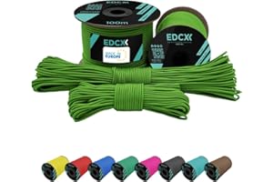 EdcX Paracord 275 2 mm - Corda in Nylon 3 Trefoli (15, 30, 50 e 100 m) - Disponibile in Molti Colori (Verde Golf, 30 m)