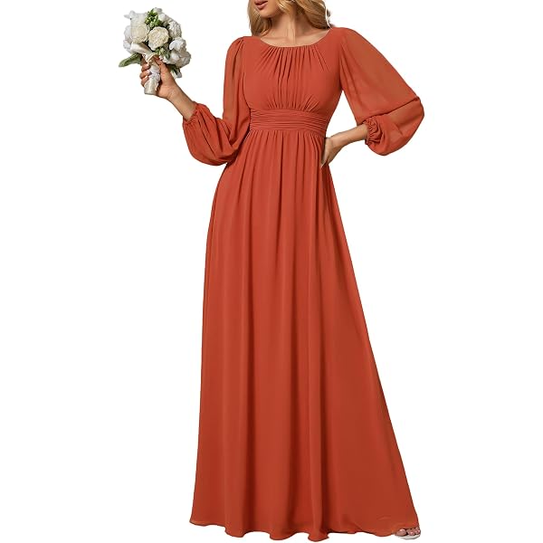 Ever-pretty Abito Da Cerimonia Elegante Manica Lunga Scollo A V Con Paillettes Linea Ad A Chiffon Donna Viola Scuro 40  52cbe4b4 981c 59e7 Bbba 28c81451376c