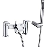 [Bath Shower Tap] Hapilife Bathroom Watefall Double Handle Mixer Monobloc Tap with Handheld Shower Head Chrome