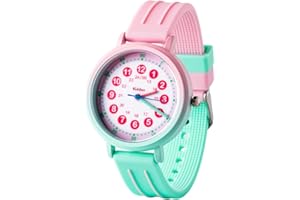 Kiddus Reloj de Aprendizaje para Niña, Reloj Educativo Infantil a Partir de 5 Años, Resistencia al Agua 5ATM, Niños Analógico para Aprender la Hora, Mecanismo Japonés