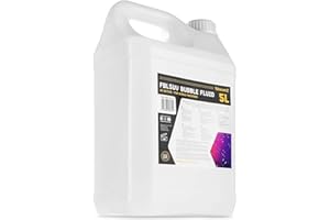 BeamZ Líquido UV para máquina de Burbujas. Fluido jabonoso no tóxico Ultravioleta para generar pompas de jabón Fluorescentes Que se iluminan en la Oscuridad, líquido Biodegradable, 5 litros