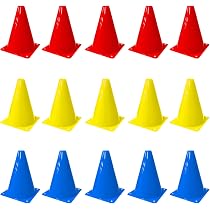 10 Cônes De Signalisation 23cm Orange - Avec Bandes Réfléchissantes Pour Sport, Entraînement, Jeux