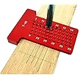 Precision Measuring Tools, Woodworking Cross Calibration Ruler Aluminium Alloy Scribe Ruler Hole Positioning Metric Measuring Ruler Scribing Marking Gauge Linear Measurement Tool