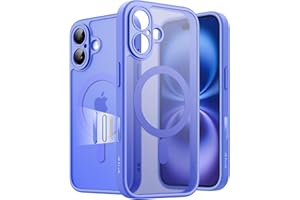 ‎JETECH JETech Etui Magnetyczne dla iPhone 16 6,1 Cala z Aparatu Przycisk Sterowania, Kompatybilny z MagSafe, Półprzezroczysty Matowe Tył Szczupły Odporny na Wstrząsy Telefon Osłona (Ultramaryna)