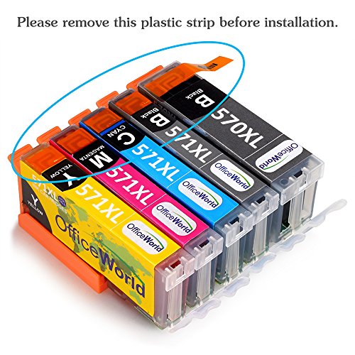 OfficeWorld Kompatible Patronen Ersatz für PGI-570XL CLI-571XL Druckerpatronen (1PGBK, 1BK, 1C, 1M, 1Y) Hohe Kapazität mit PIXMA MG5750 MG5751 MG5752 MG5753 MG6850 MG6851 MG6852 MG6853 TS5050 TS5051 TS5053 TS5055 TS6050 TS6051 TS6052 - 2