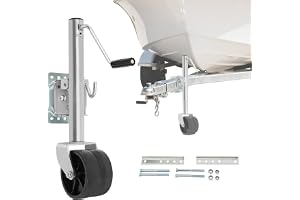 Stödhjul släpvagn 680 kg, 15 cm (6 tum) dubbelhjulingslyft, Ø 57 mm stödhjul för släpvagnar, stödhjulshållare med hjul, stödh