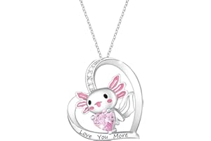 MAKOBLESSMOMO Niedliche Axolotl-Halskette für Mädchen, Damen-Kristallanhänger, Halsketten, Geschenke, Schmuck, Geschenke für Mädchen, Tochter, Enkelin, Nichte, Geburtstag