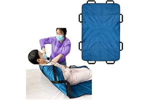 NEPPT Posizionamento Letto Pad con Maniglie Foglio di Trasferimento Paziente Disegnare Fogli di Incontinenza Coperta Lavabile Letto Ospedaliero Pads per Letto a Letto, Disabile 55 "X 36" (blu)