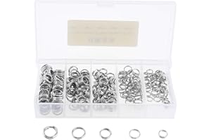 OriGlam 250 anelli da pesca rotondi in acciaio inox di diverse dimensioni, connettori per esche circolari in metallo solido