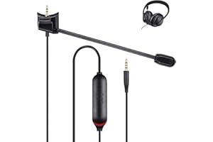 Yaowanguan QC45 Boom Microphone Cable for Bose QuietComfort 45 Bluetooth Wireless Noise Cancelling Headphones Mic w/Mute Switch for PS4 PS5 Xbox One Series X S Controller PC Laptop (Black 110cm/40in)