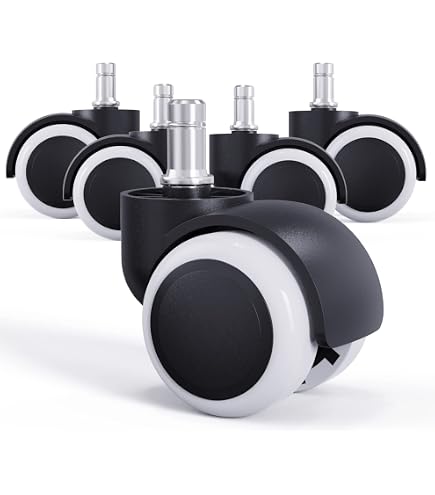 SET 5 RUOTE Per Sedia Da Ufficio Rotelle Nere Kit Ricambio Poltrona
