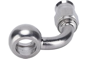ENTATIAL AN‑3 Raccordo tubo freno a occhiello Banjo, adattatore estremità tubo freno Banjo antiusura a 90° per accessori auto