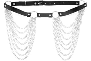 Liitata Collana in pelle punk gotica, per donne e ragazze, adatta per il corpo, per donne e ragazze, colore: nero