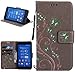 Produktbild Roreikes Sony Xperia Z3 Hülle, Slim Retro Schmetterling und Blume PU Leder Bookstyle Handyhülle Tasche Flip Wallet Case mit Strap Portable Handytasche Anti-Scratch Shell Cash Pouch ID Card Slot Magnetverschluss Etui Soft Silikon Back Cover Folio Schale Schutzhüllen für Sony Xperia Z3 - Grau