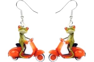 NEWEI Acrylic Sweet Cartoon Skateboard Frog Earrings Drop Dangle Big Long Fashion Animal Jewelry For Women Girls Teens Charms