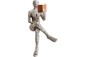 PIGPIGFLY Lesende Frau Skulptur, Regal Deko, Bücherwurm-Skulptur, Dekofiguren Wohnzimmer, Kantenhocker Figuren, Modern Abstract Kunst Skulpturen, Bürodekorationen