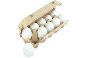 Ulanik 10 pz Giocattolo Fai da Te Unfinished Uova di Legno Set Non Verniciato in Bianco Uova per la Decorazione della Cucina, Pittura, Artigianato, Artificiale Uova per la Posa di Pollo Coop, età 3+