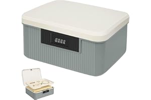 Hengrongshen 9L Medikamenten Aufbewahrung 2 Schicht Abschließbare Box Medizinbox Aufbewahrungsbox mit Zahlenschloss Klein Abschließbar Medikamentenbox für Medikamente, Süßigkeiten, Wertsachen