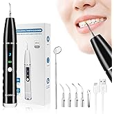HANNEA® Teeth Whitening Kit Electric Tartar Remover with LED, Tartar Tooth Remover Cleaning Tool, 4 Replaceable Heads & 3 Mod