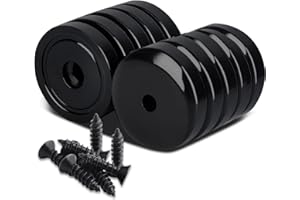 Aenienoe Neodymium Magnets Strong Magnet Disc 80lb+ Pulling Force 32mm with Countersunk Hole and Screws Extra Strong Rare Earth Magnets Large Black 10Pack