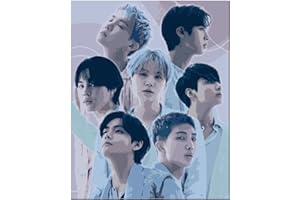 ZPPLD Kpop BTS Paint by Numbers, zestaw do malowania według liczb, "zrób to sam", ręcznie malowany obraz olejny dla początkujących i dorosłych, artykuł dla fanów BTS, kreatywny prezent, dekoracja domu, bez