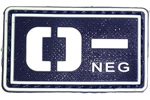 Cobra Tactical Solutions Groupe Sanguin O- NEG Ecusson PVC Patch Tactique Moral Militaire Applique Emblème Insignes Fastener à Crochet et Boucle Airsoft Paintball Cosplay