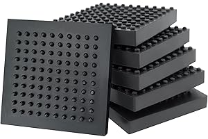 BXI Exercise Equipment Mat - 10 x 10 x 2 cm 6 Pack Non-slip Anti Vibration Treadmill Mat, Heavy Duty Steel Embeded Silicone Gel Pad for Hardwood Floors Carpet Protection