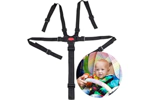 MAGISEL Cinture Passeggino Universali,Cintura di Sicurezza a 5 Punti Regolabile,Cintura per Passeggino,Passeggini Cintura A 5 Punti,Per Seggiolino Auto,Carrozzina e Seggiolon(Nero)