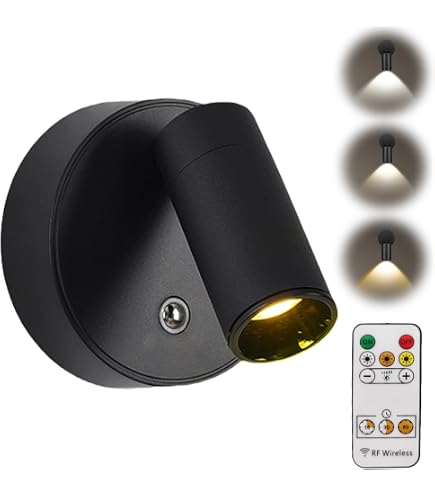 Faretto LED Ricaricabile USB Con Telecomando - Girevole, Dimmerabile, 3 Colori, Senza Fili