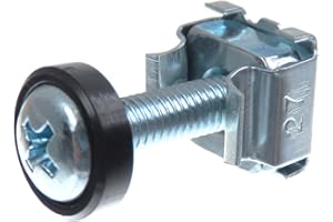 Tuercas enjauladas SECCARO M5 en un juego, para montaje en rack, acero galvanizado, tornillo de 20 mm con cabeza Phillips (PH), arandela, 20 piezas